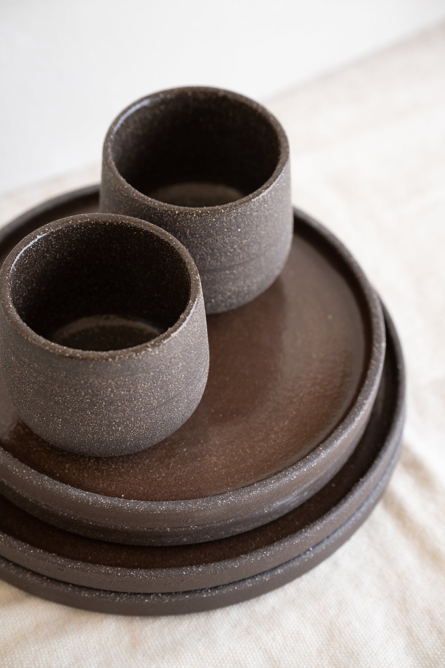 Handmade Stoneware Dinner Plate - Pumpernickel
