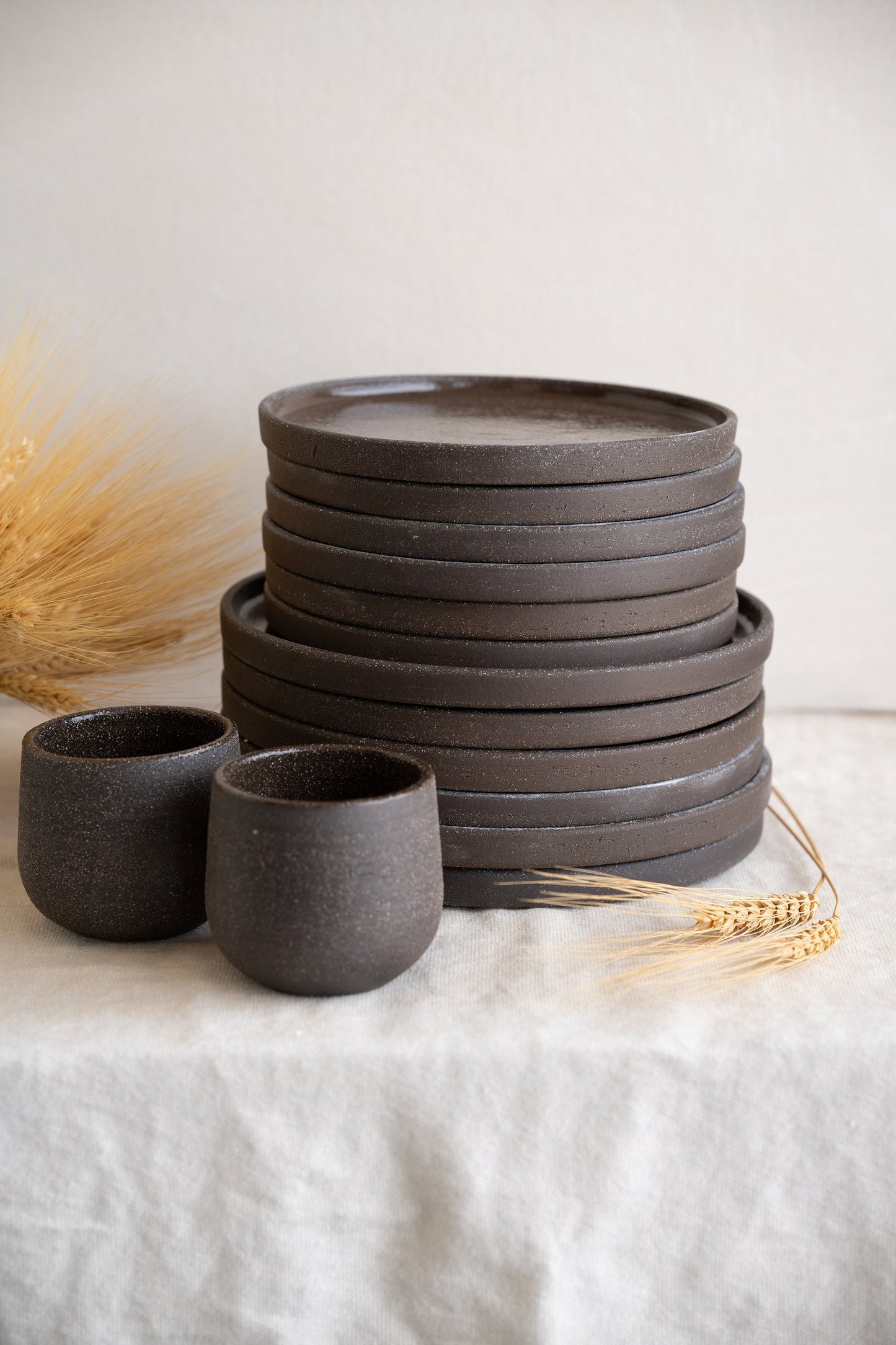 Handmade Stoneware Dinner Plate - Pumpernickel
