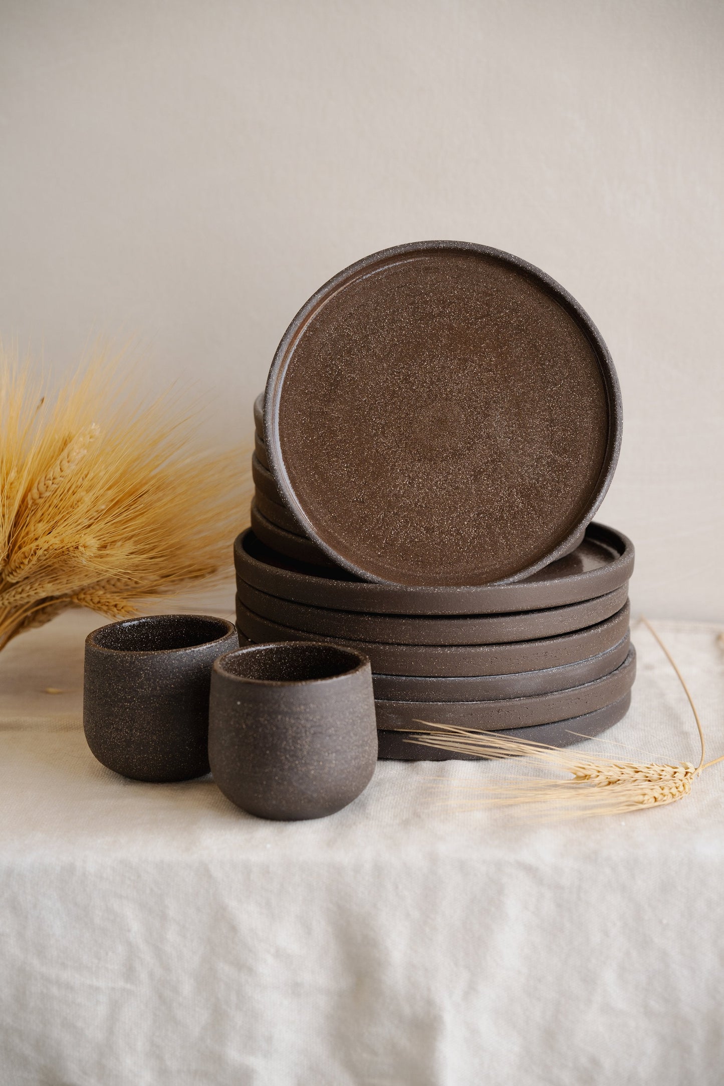 Handmade Stoneware Dinner Plate - Pumpernickel
