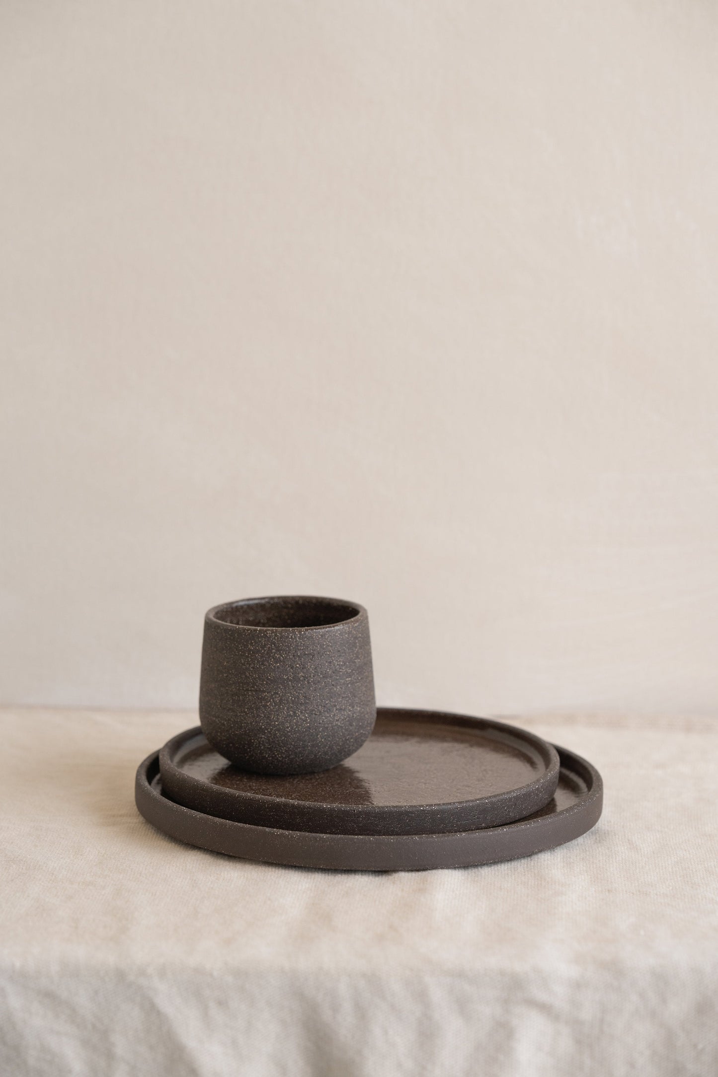Handmade Stoneware Dinner Plate - Pumpernickel