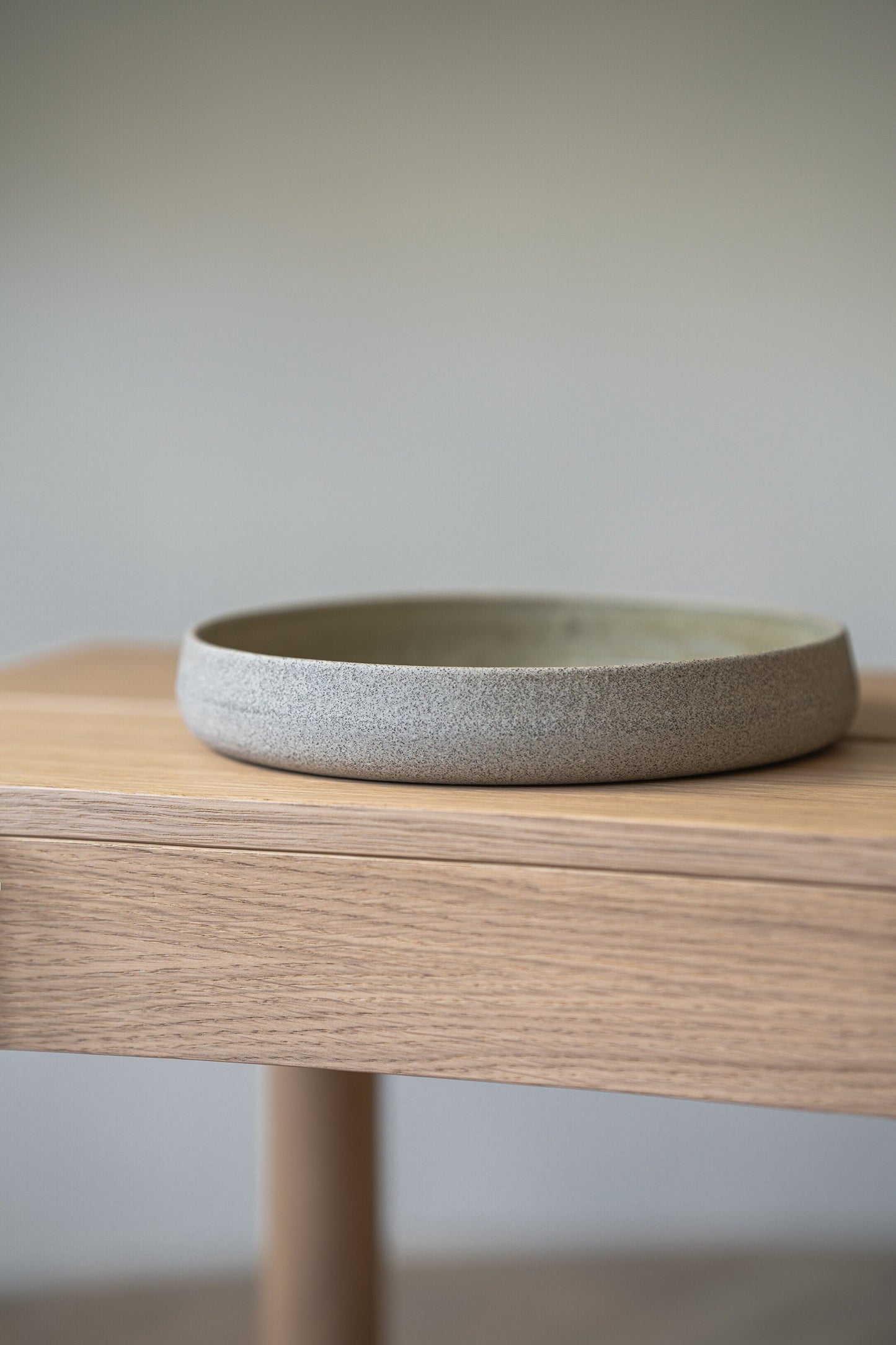 Stoneware Salad Plate with High Sides - Concrete