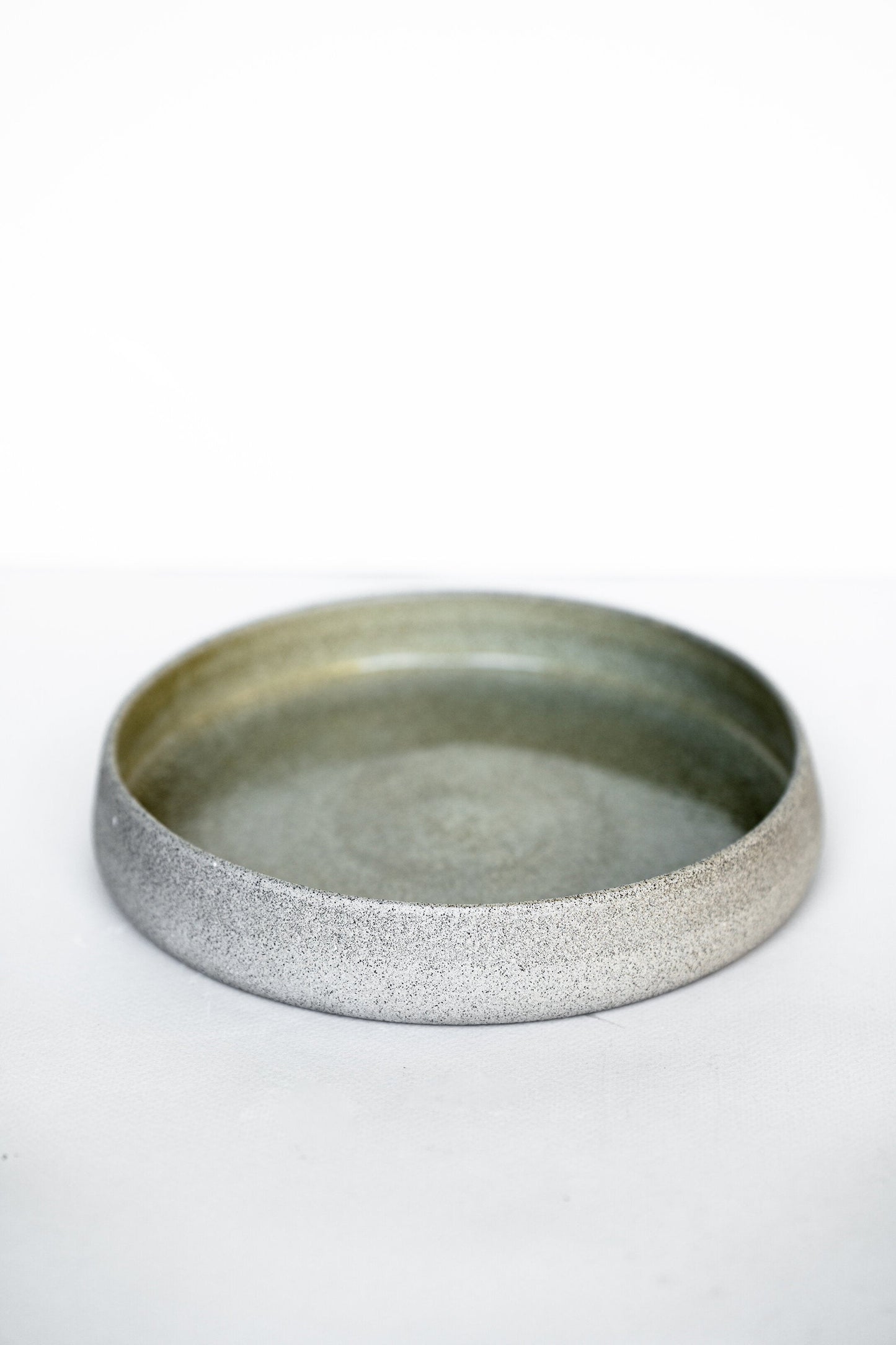 Stoneware Salad Plate with High Sides - Concrete