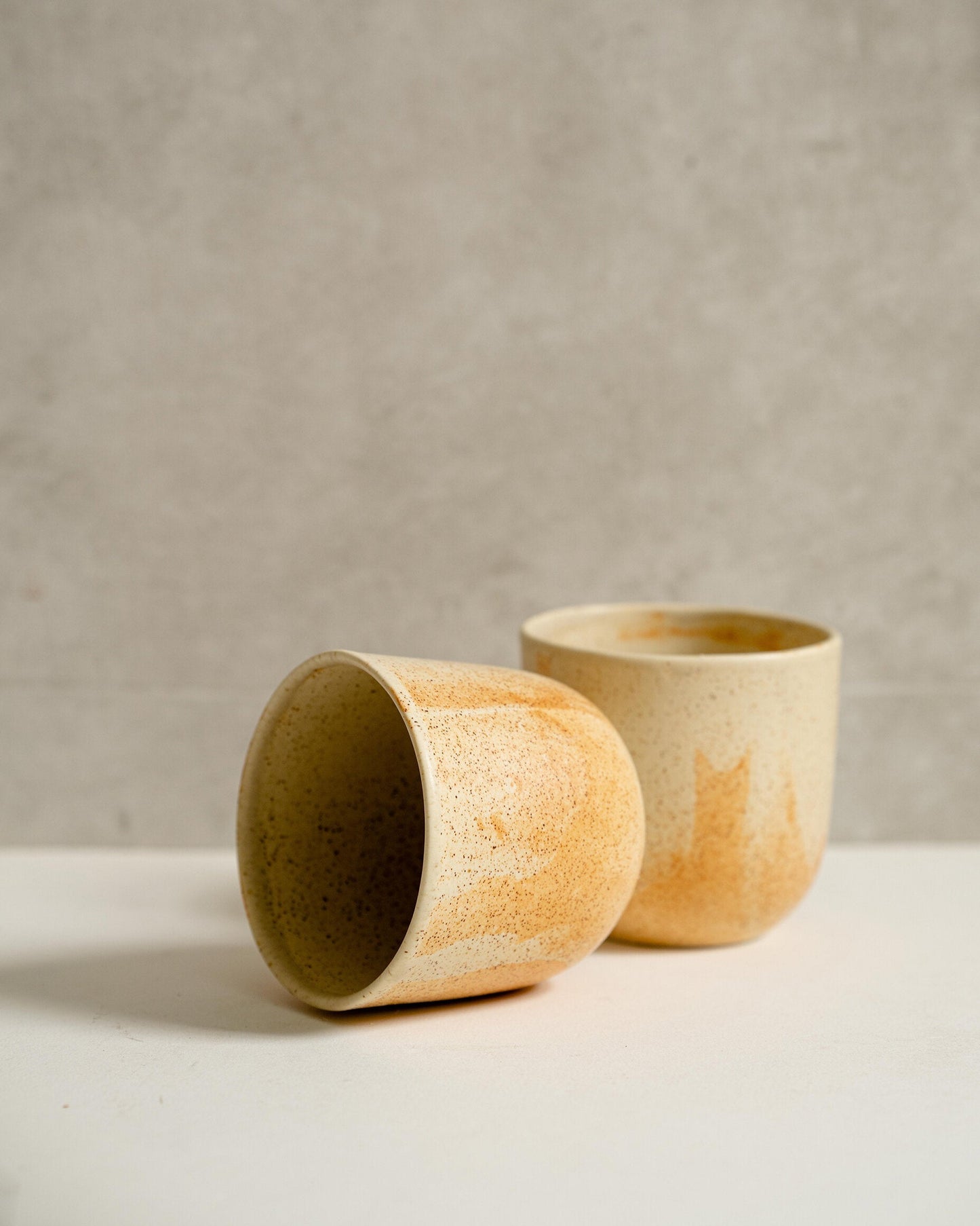 Beige Stoneware Coffee Tumbler