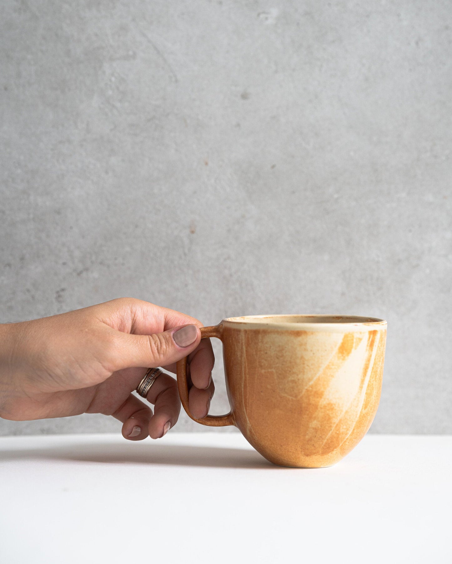 Beige Matte Stoneware Coffee Mug