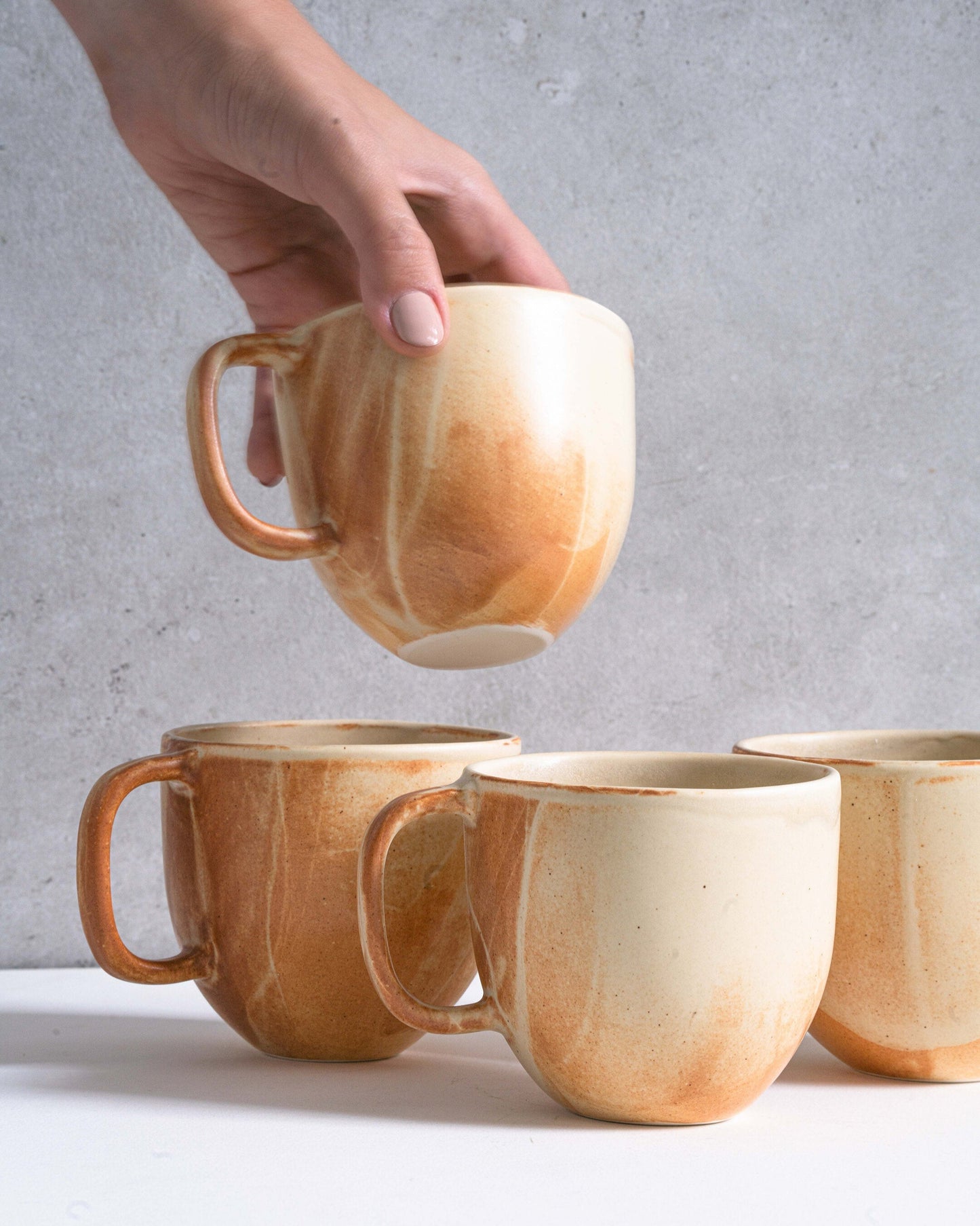 Beige Matte Stoneware Coffee Mug
