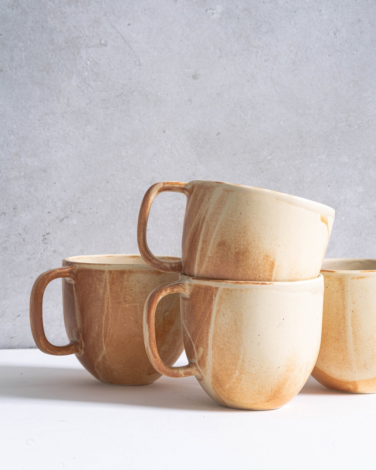 Beige Matte Stoneware Coffee Mug