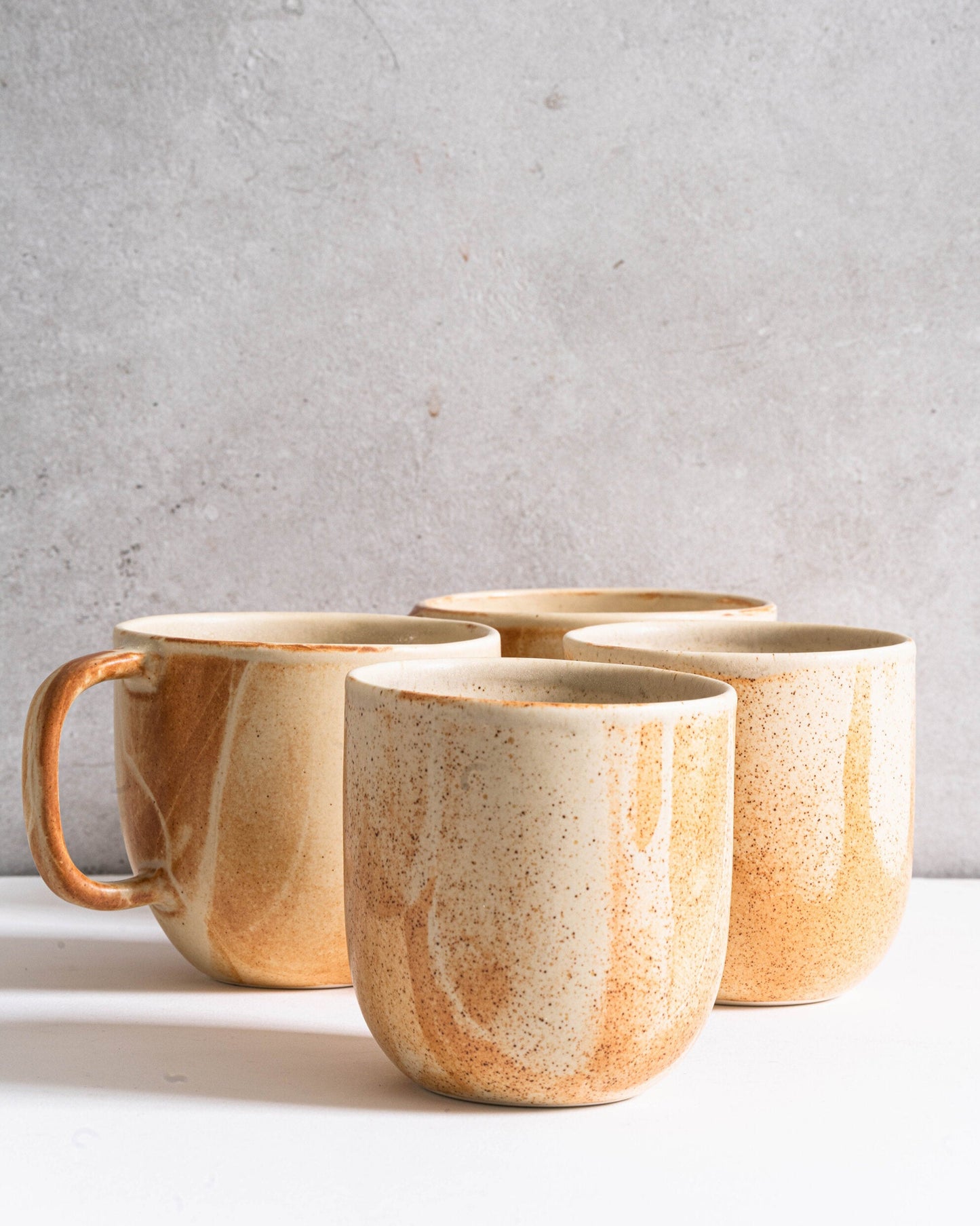 Beige Stoneware Coffee Tumbler