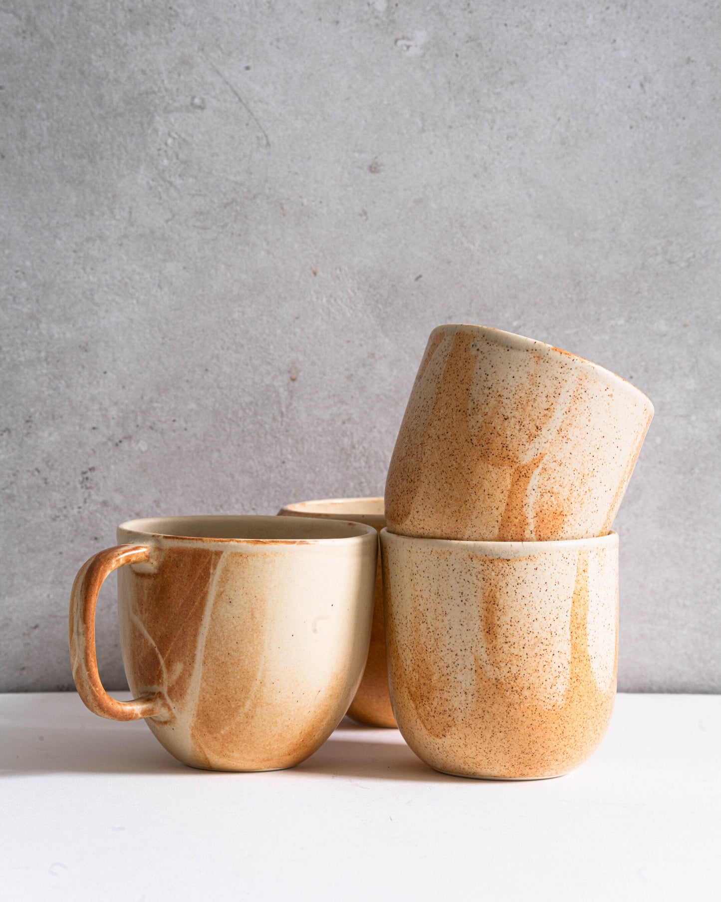 Beige Matte Stoneware Coffee Mug