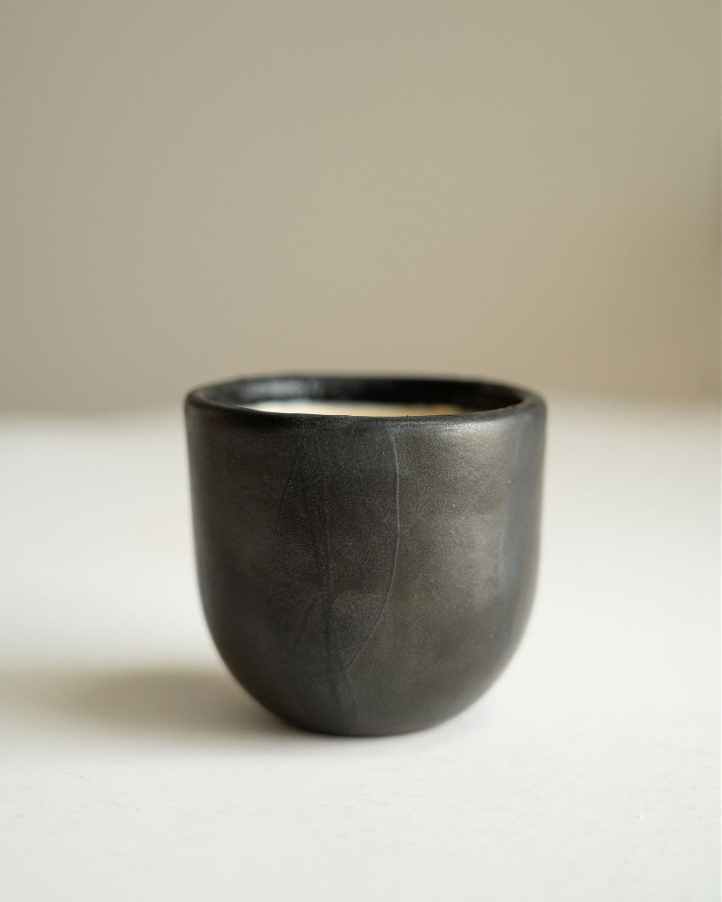 Black Stoneware Espresso Coffee Cup