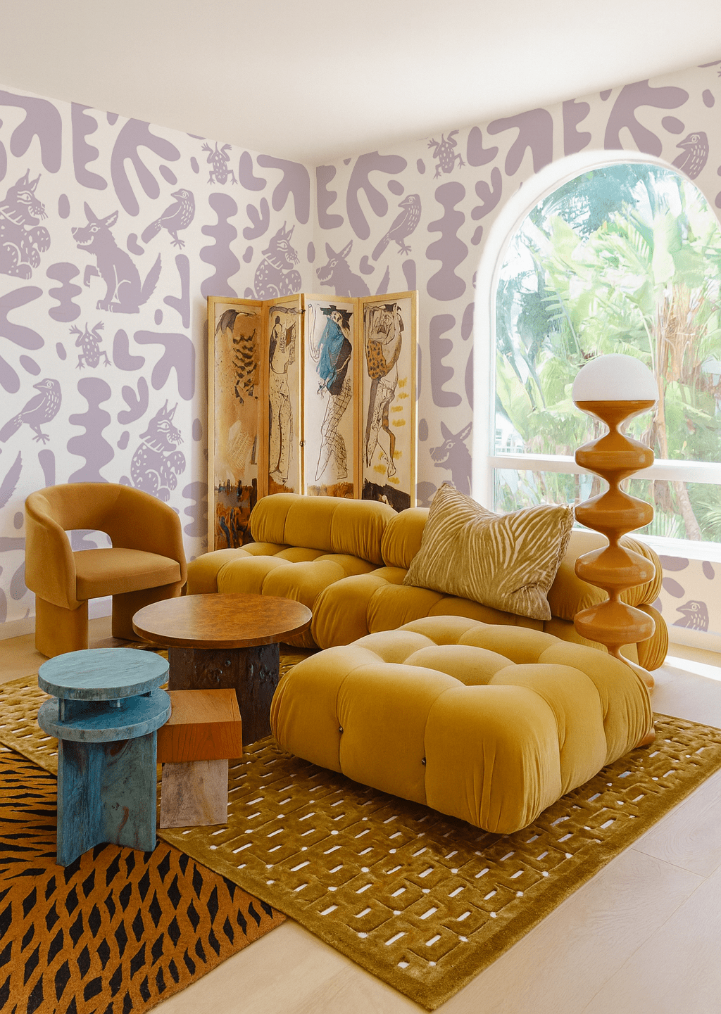 Abstract Animales Wallpaper, lavender - mosswell.us