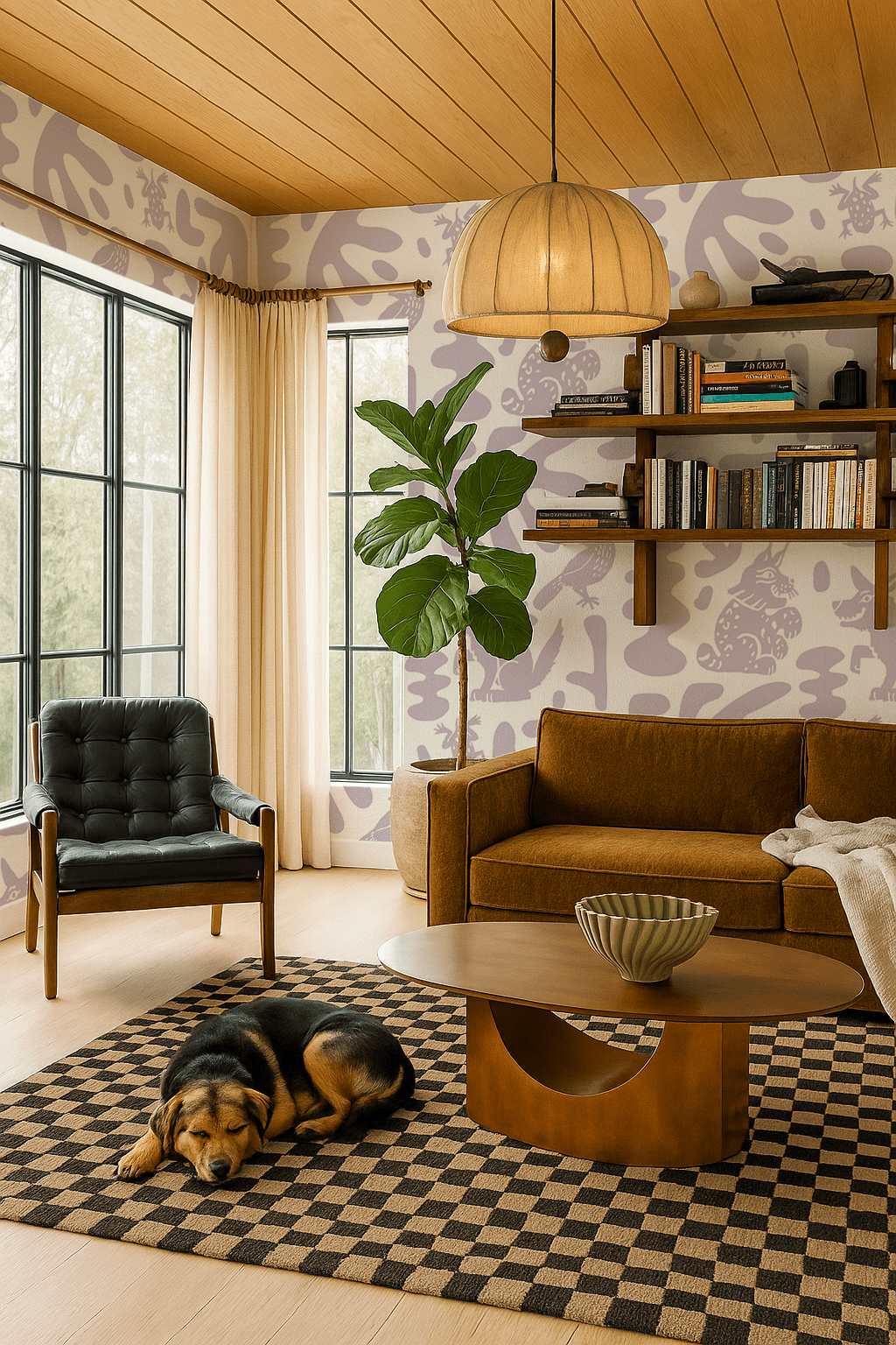 Abstract Animales Wallpaper, lavender - mosswell.us