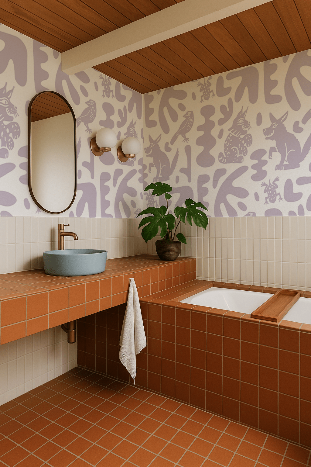 Abstract Animales Wallpaper, lavender - mosswell.us
