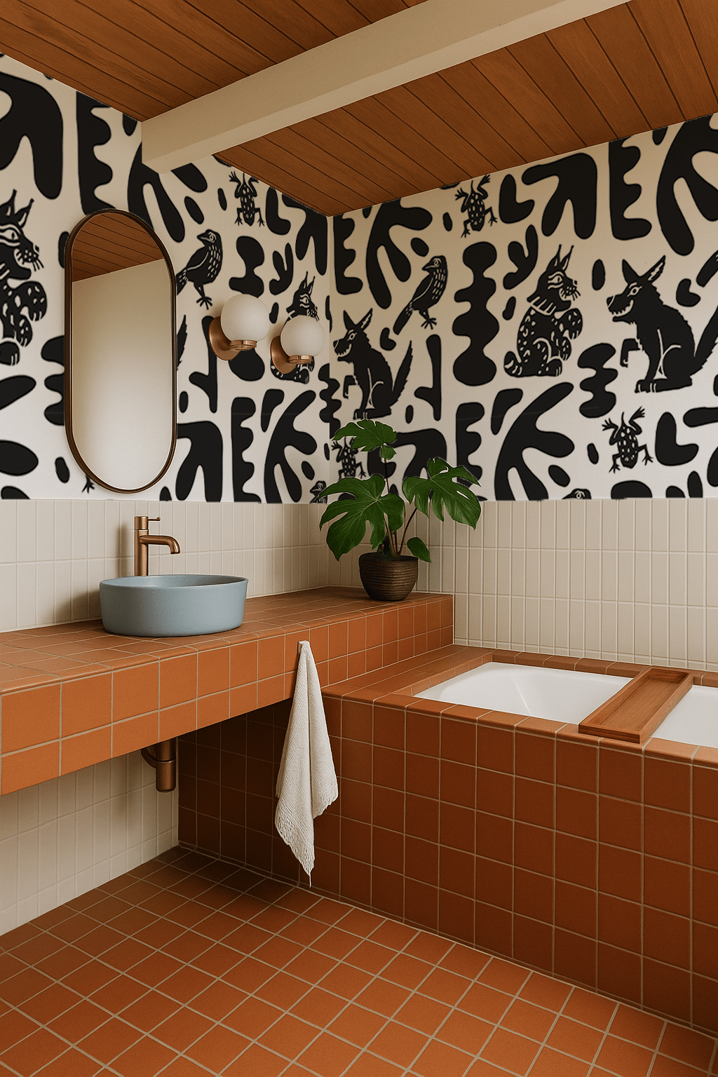 Abstract Animales Wallpaper, white & black - mosswell.us