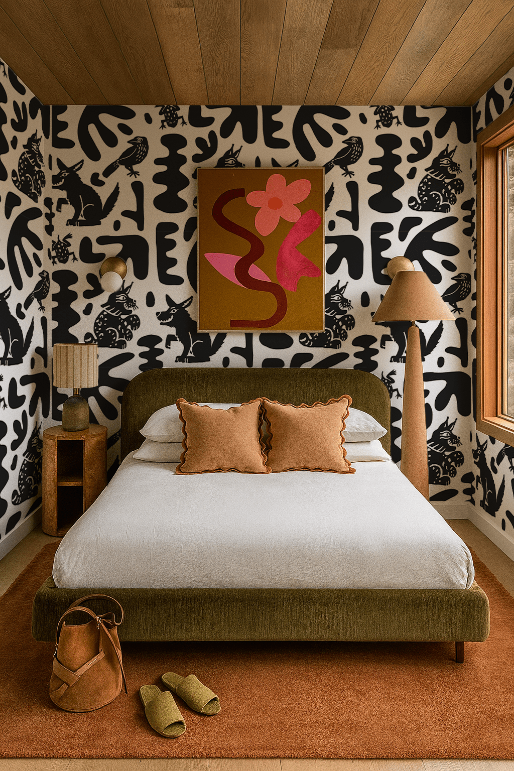 Abstract Animales Wallpaper, white & black - mosswell.us