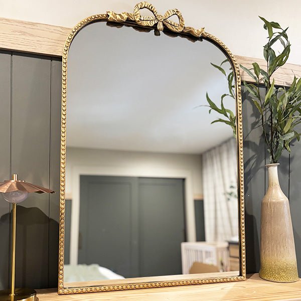 Antique Gold Bow Mirror, Choose Your Size - mosswell.us