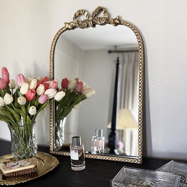 Antique Gold Bow Mirror, Choose Your Size - mosswell.us