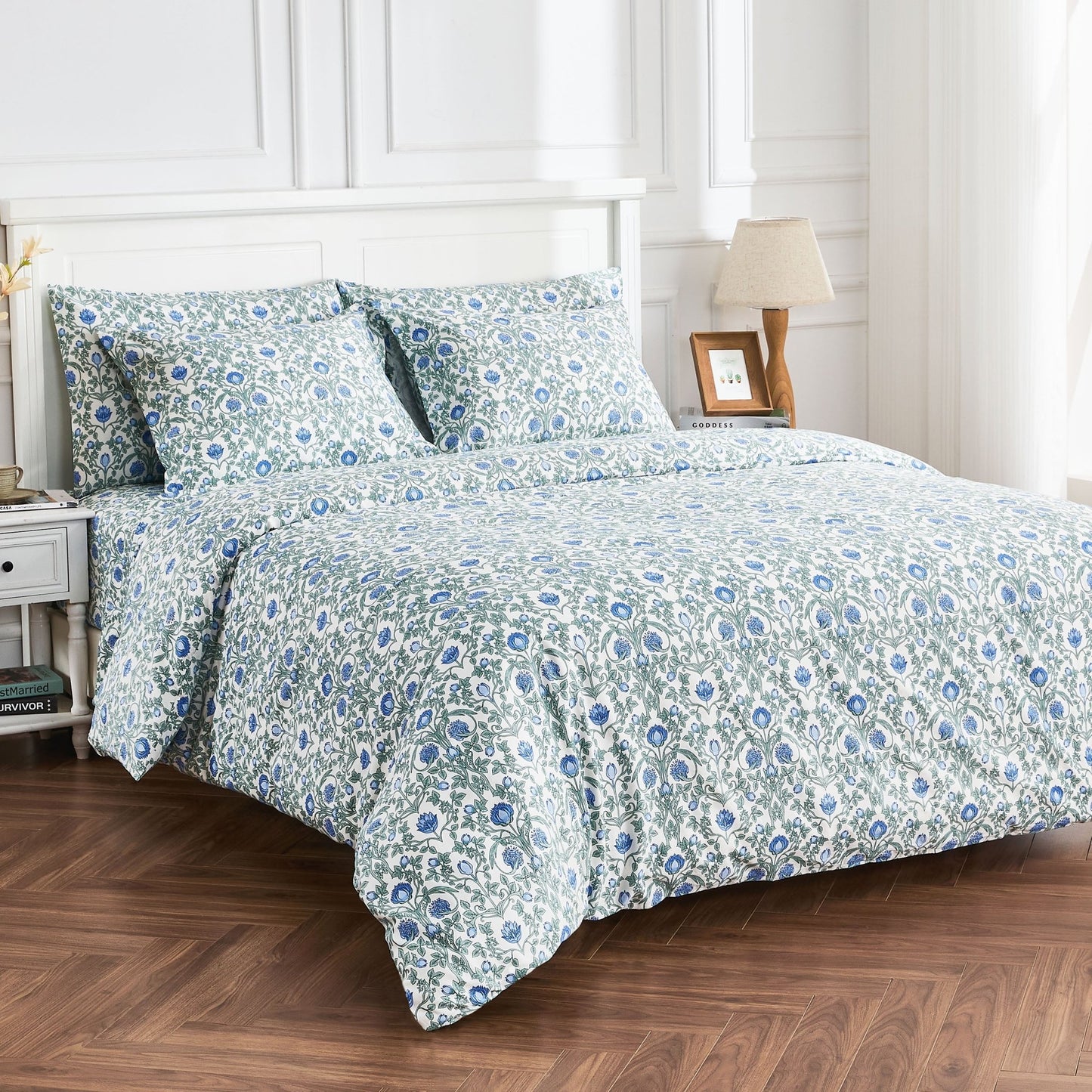 Arts & Crafts Floral Printed Duvet Set - mosswell.us