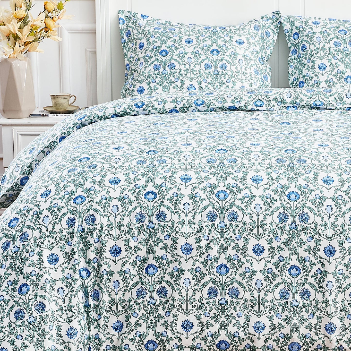 Arts & Crafts Floral Printed Duvet Set - mosswell.us