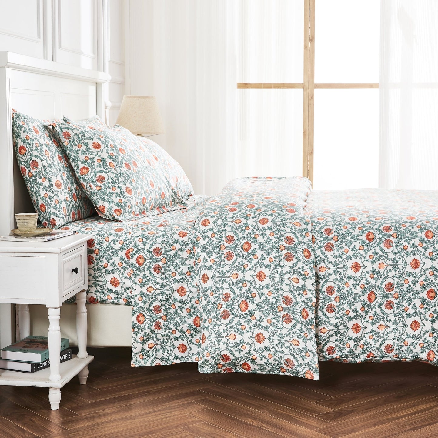 Arts & Crafts Floral Printed Duvet Set - mosswell.us
