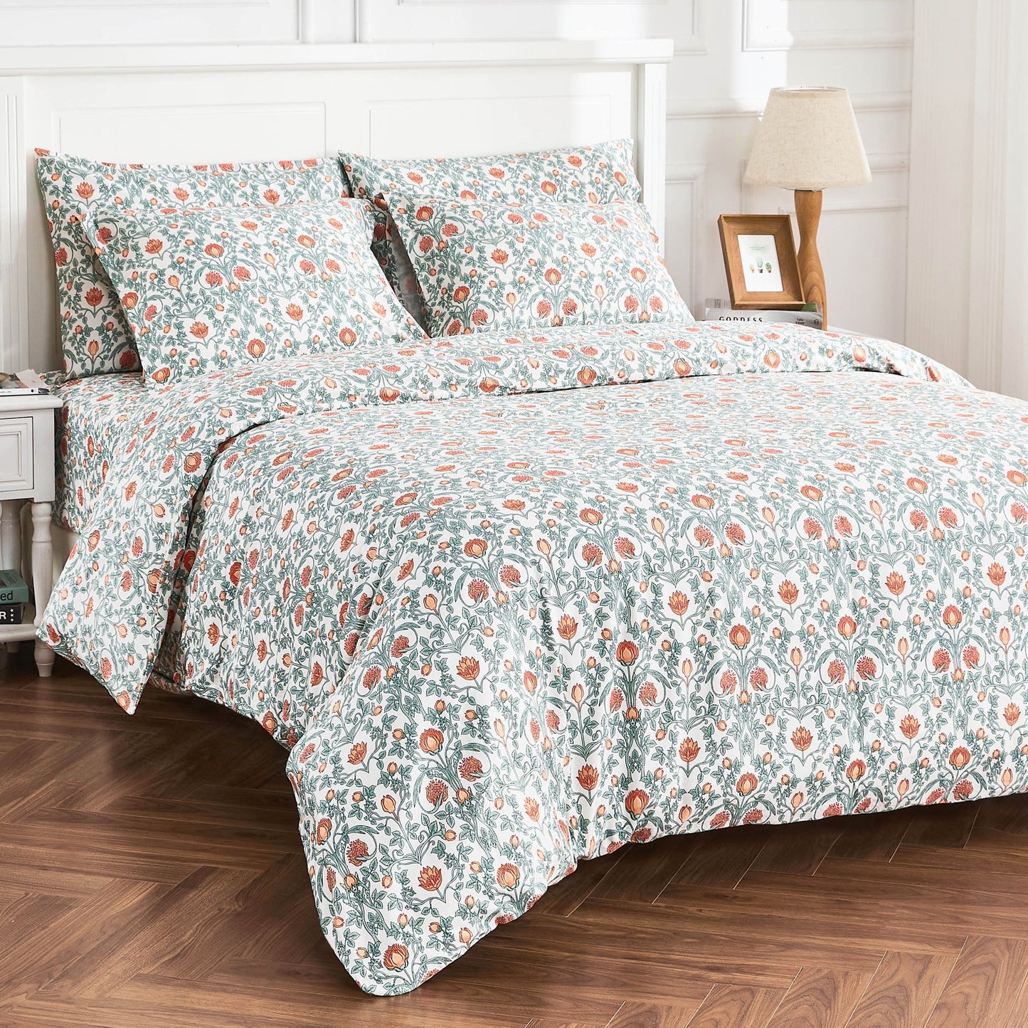 Arts & Crafts Floral Printed Duvet Set - mosswell.us