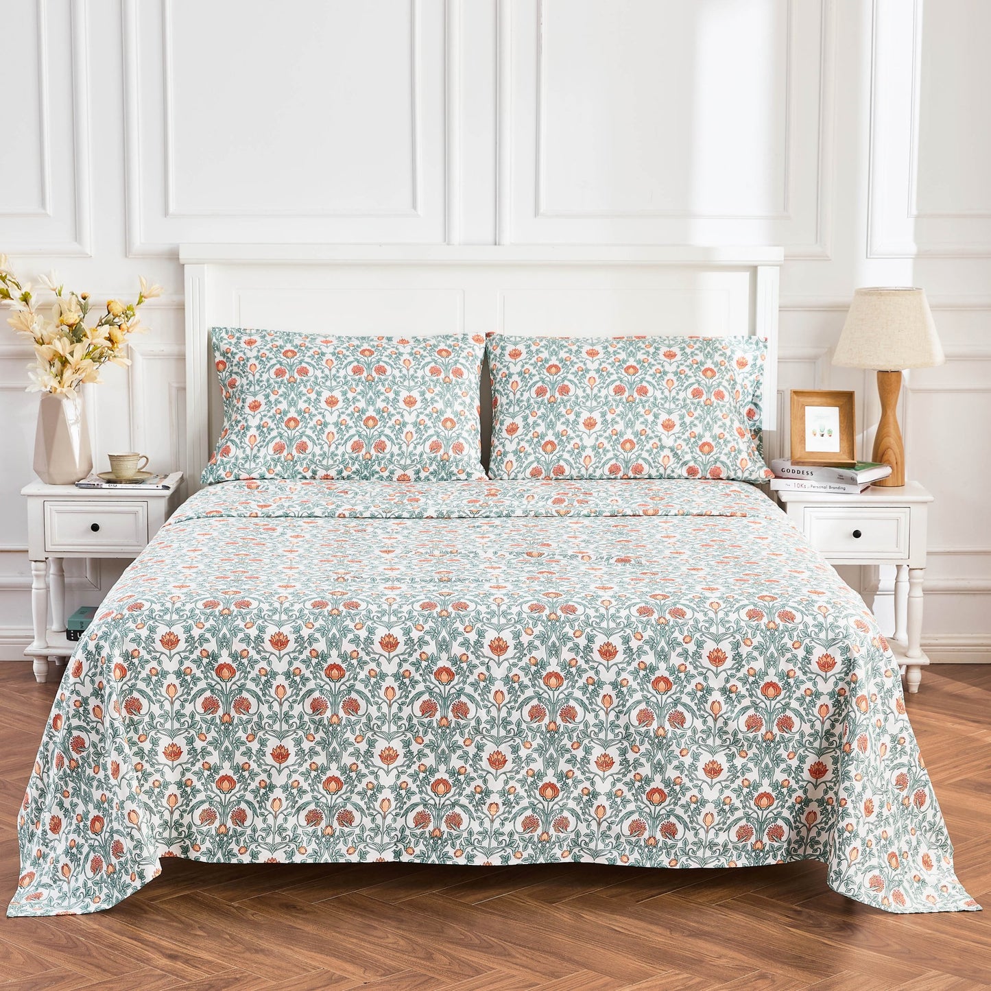 Arts & Crafts Floral Printed Sheet Set - mosswell.us