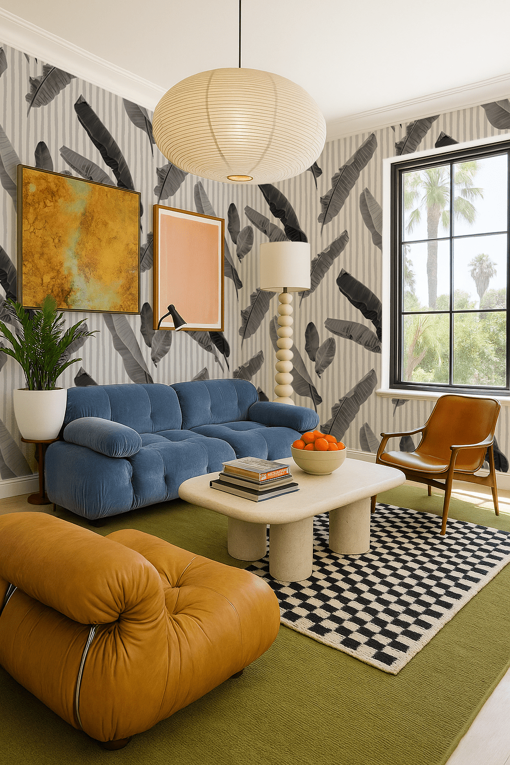 Banana Cabana Wallpaper, black and white - mosswell.us