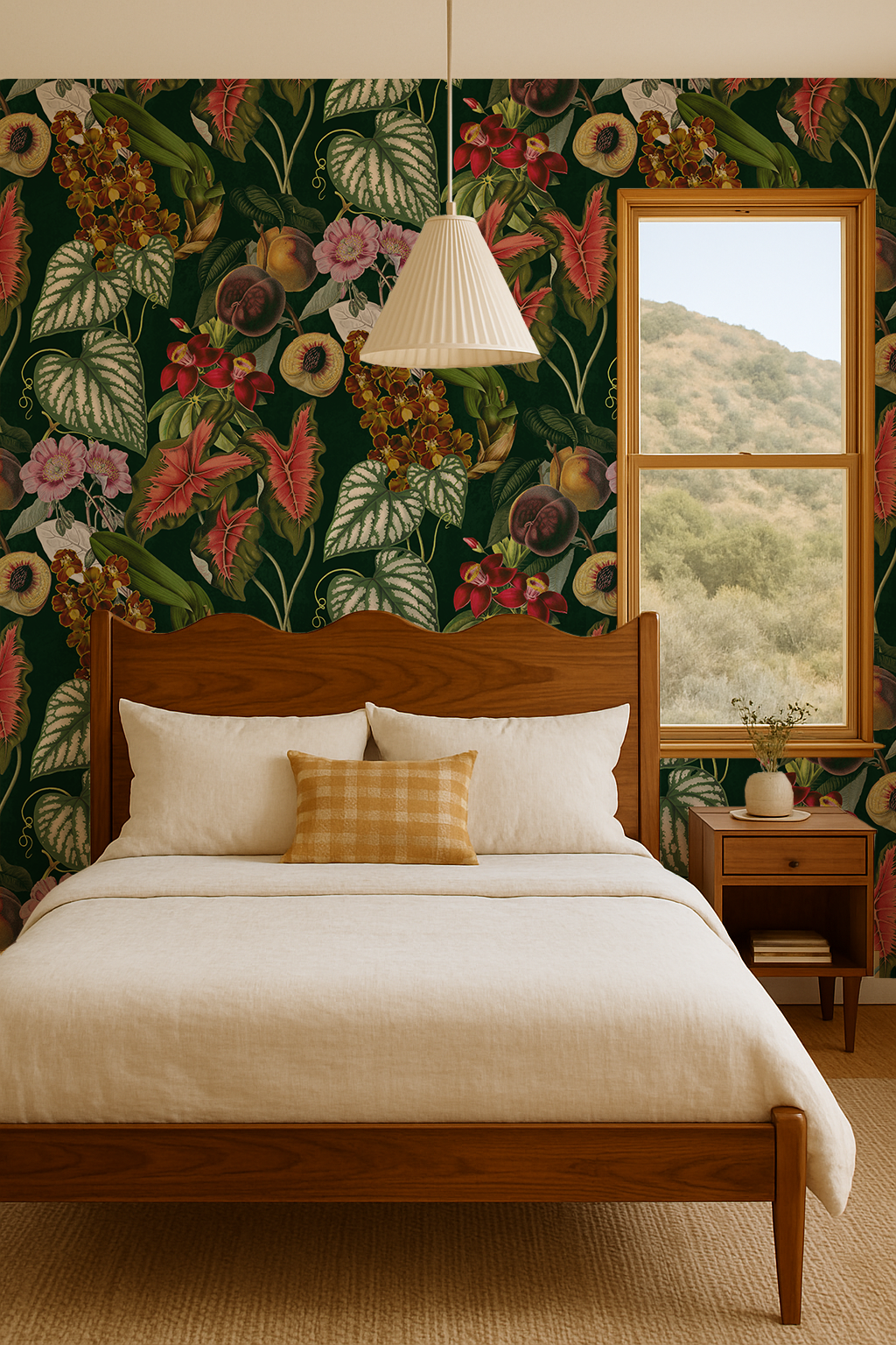 Cali Tropicale Wallpaper, dark green