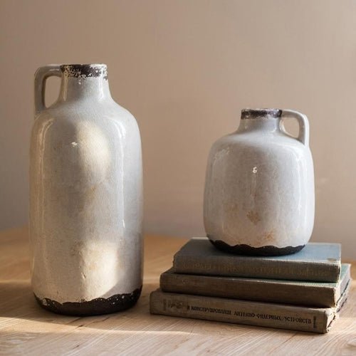 Binglie Glazed Pottery Vase with Single Handle - mosswell.us
