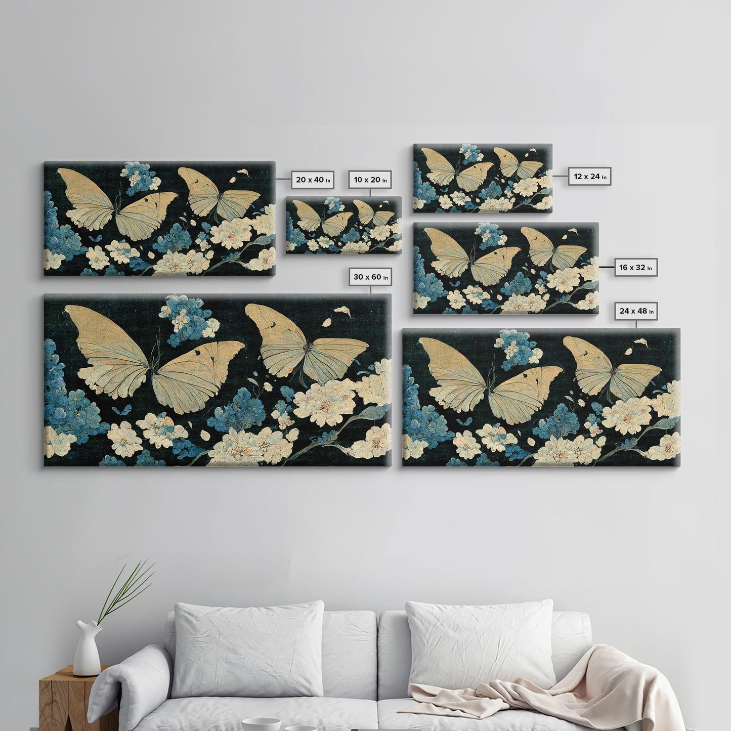 Butterfly canvas part, beautiful butterfly wall art, wall art for girls, living room art, guest room art - mosswell.us