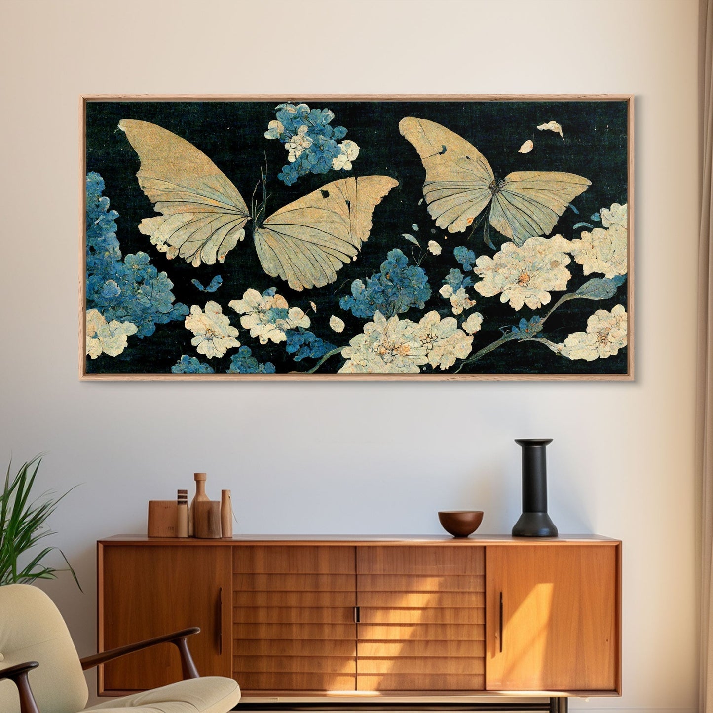 Butterfly canvas part, beautiful butterfly wall art, wall art for girls, living room art, guest room art - mosswell.us