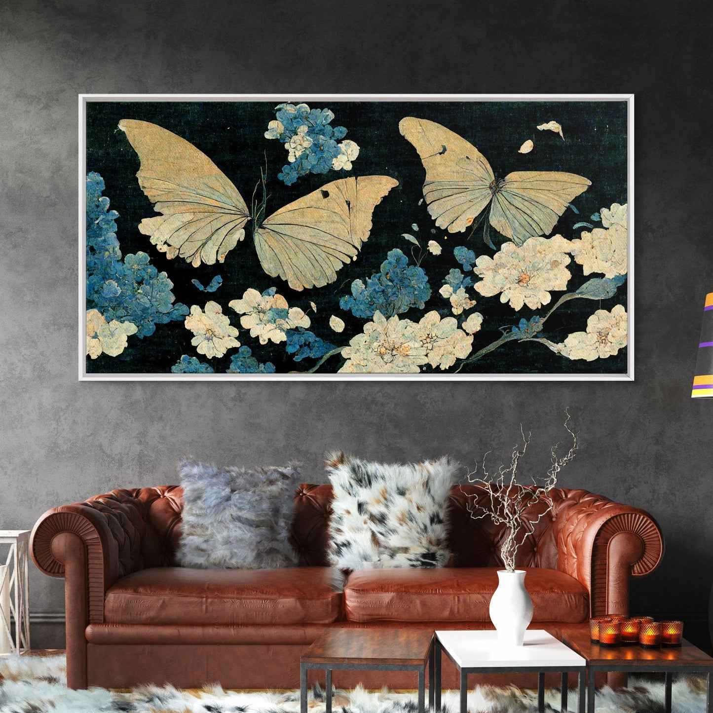 Butterfly canvas part, beautiful butterfly wall art, wall art for girls, living room art, guest room art - mosswell.us