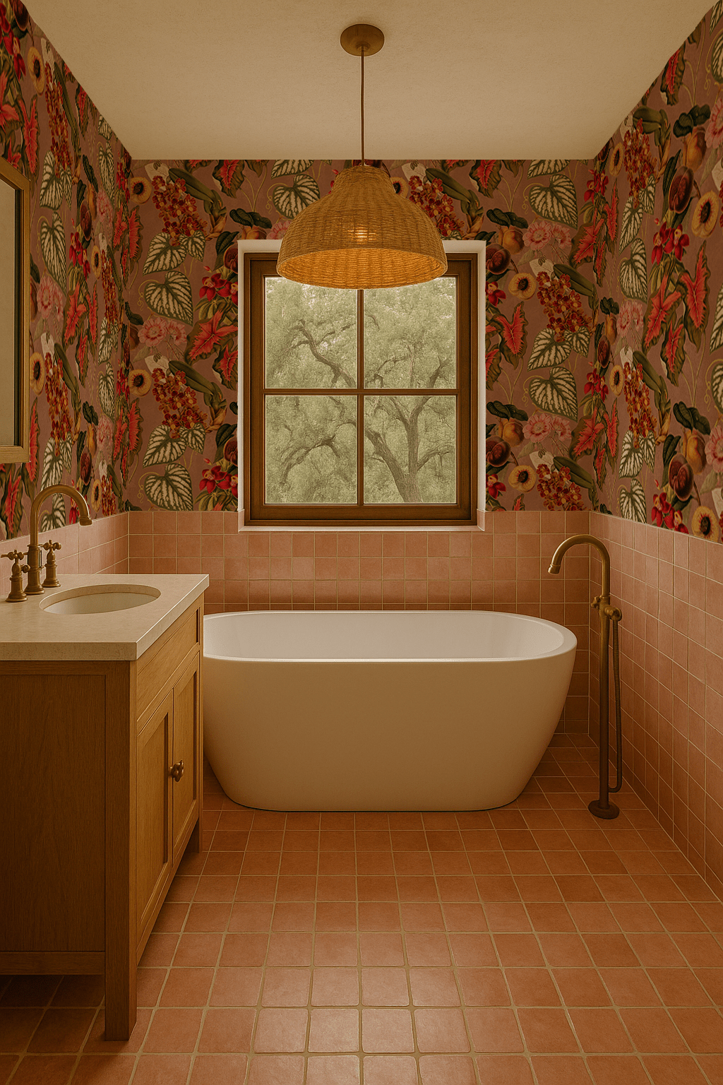 Cali Tropicale Wallpaper, mocha mousse - mosswell.us