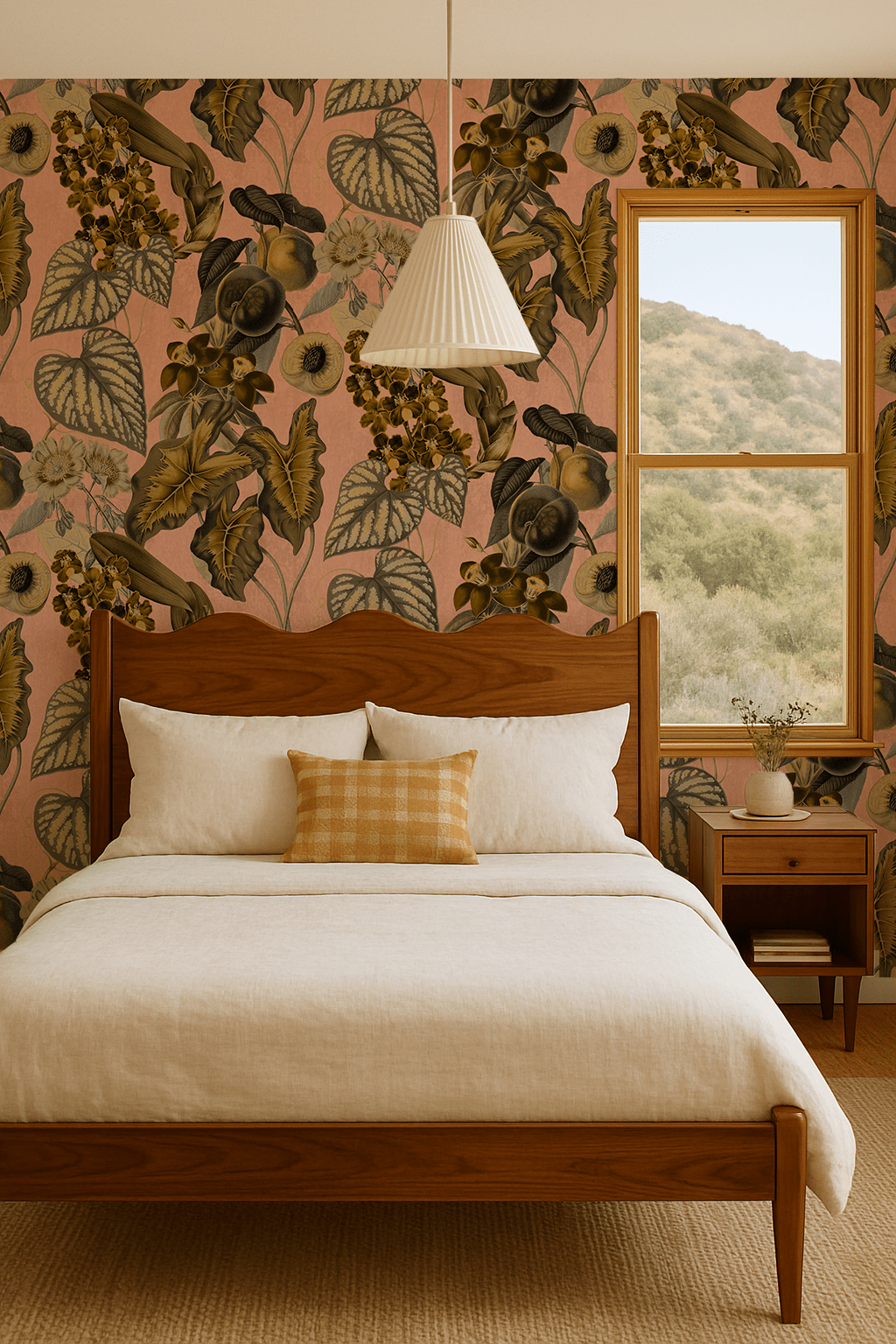 Cali Tropicale Wallpaper, peach and yellow - mosswell.us
