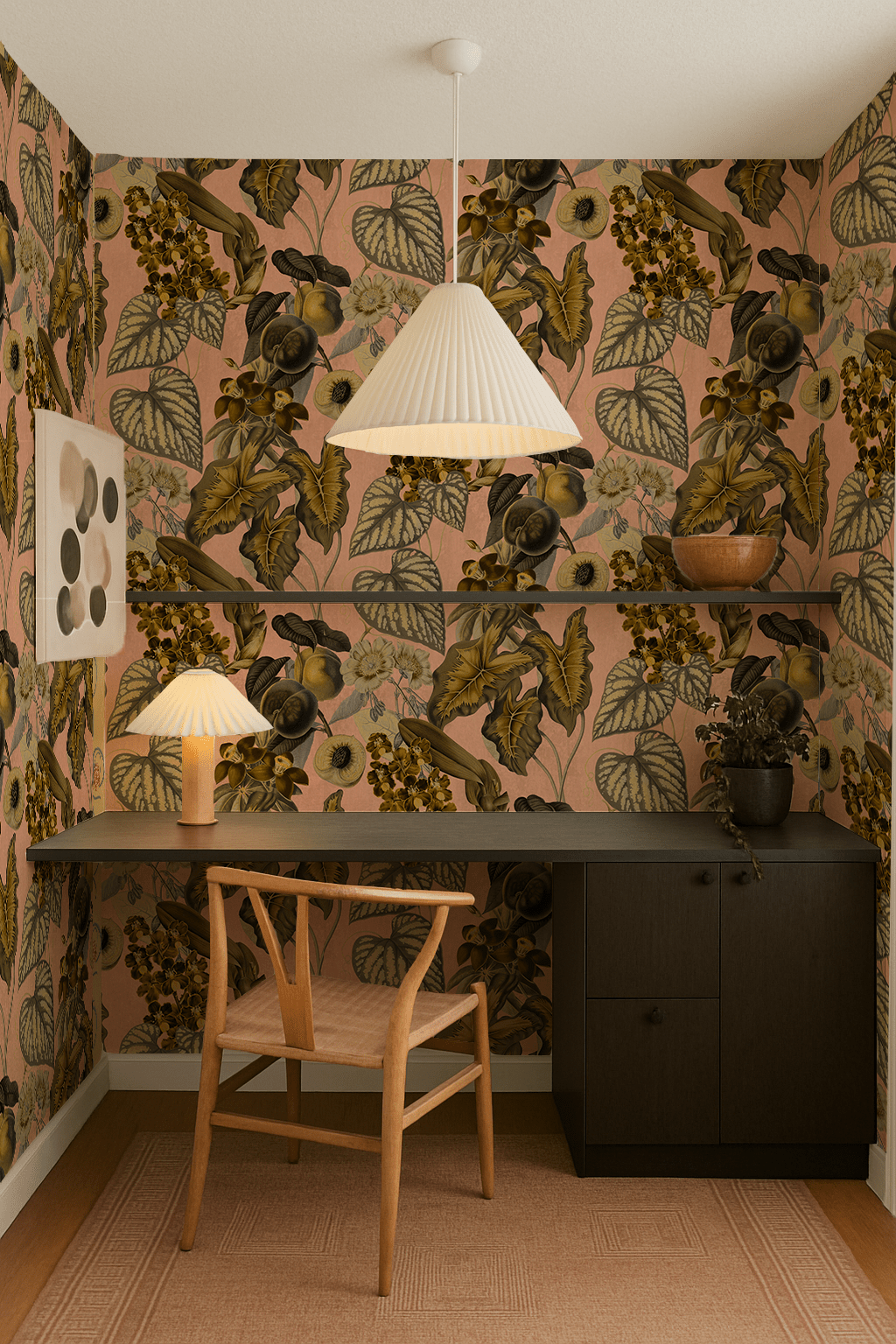 Cali Tropicale Wallpaper, peach and yellow - mosswell.us