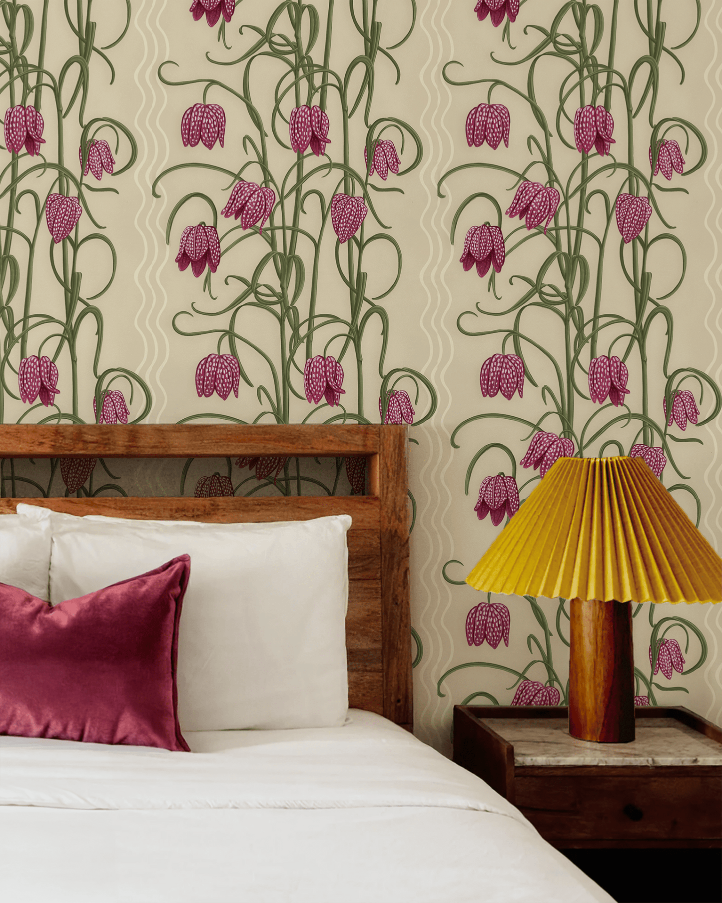 Campanas Wallpaper, tan and purple - mosswell.us
