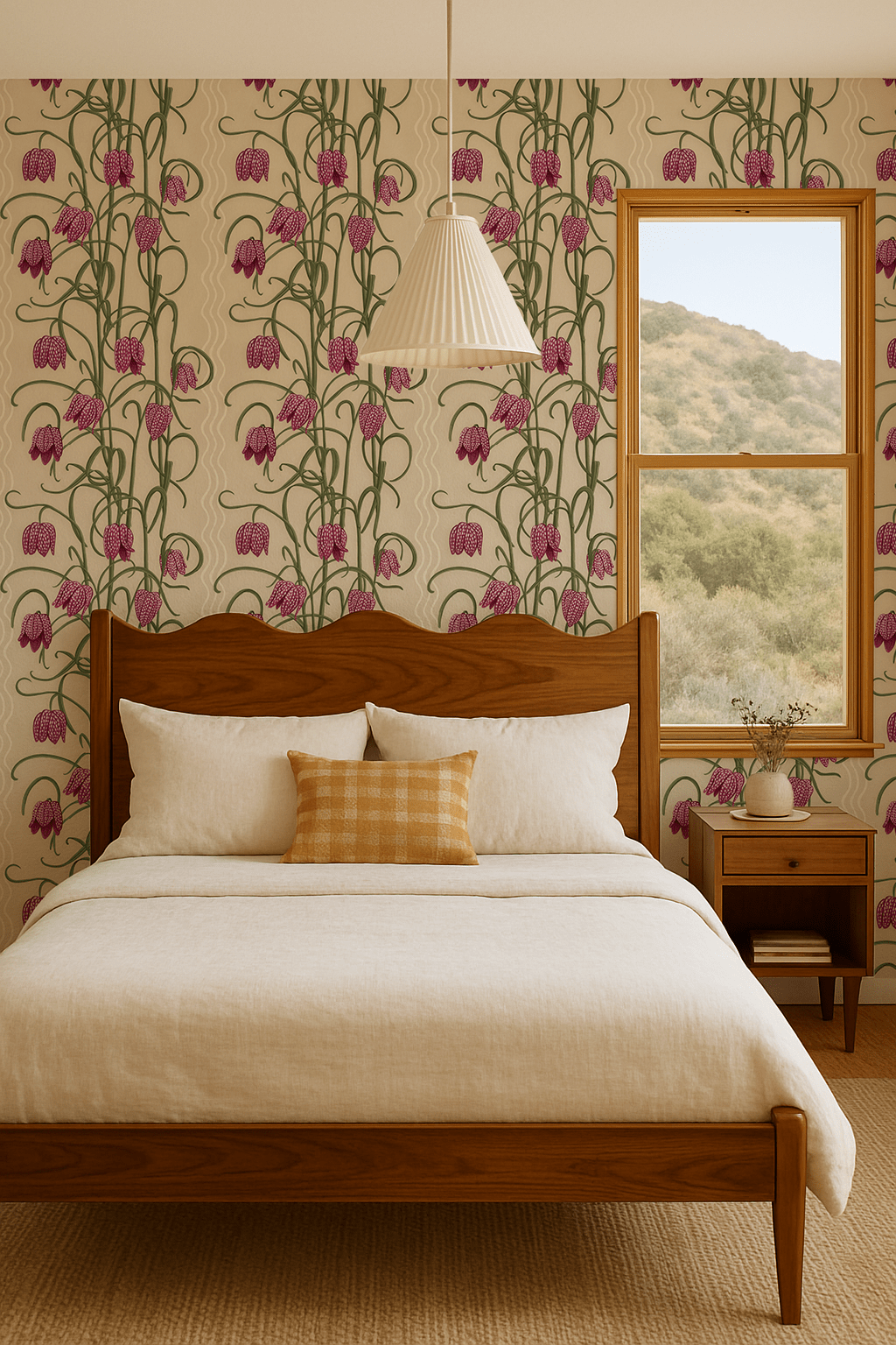 Campanas Wallpaper, tan and purple - mosswell.us