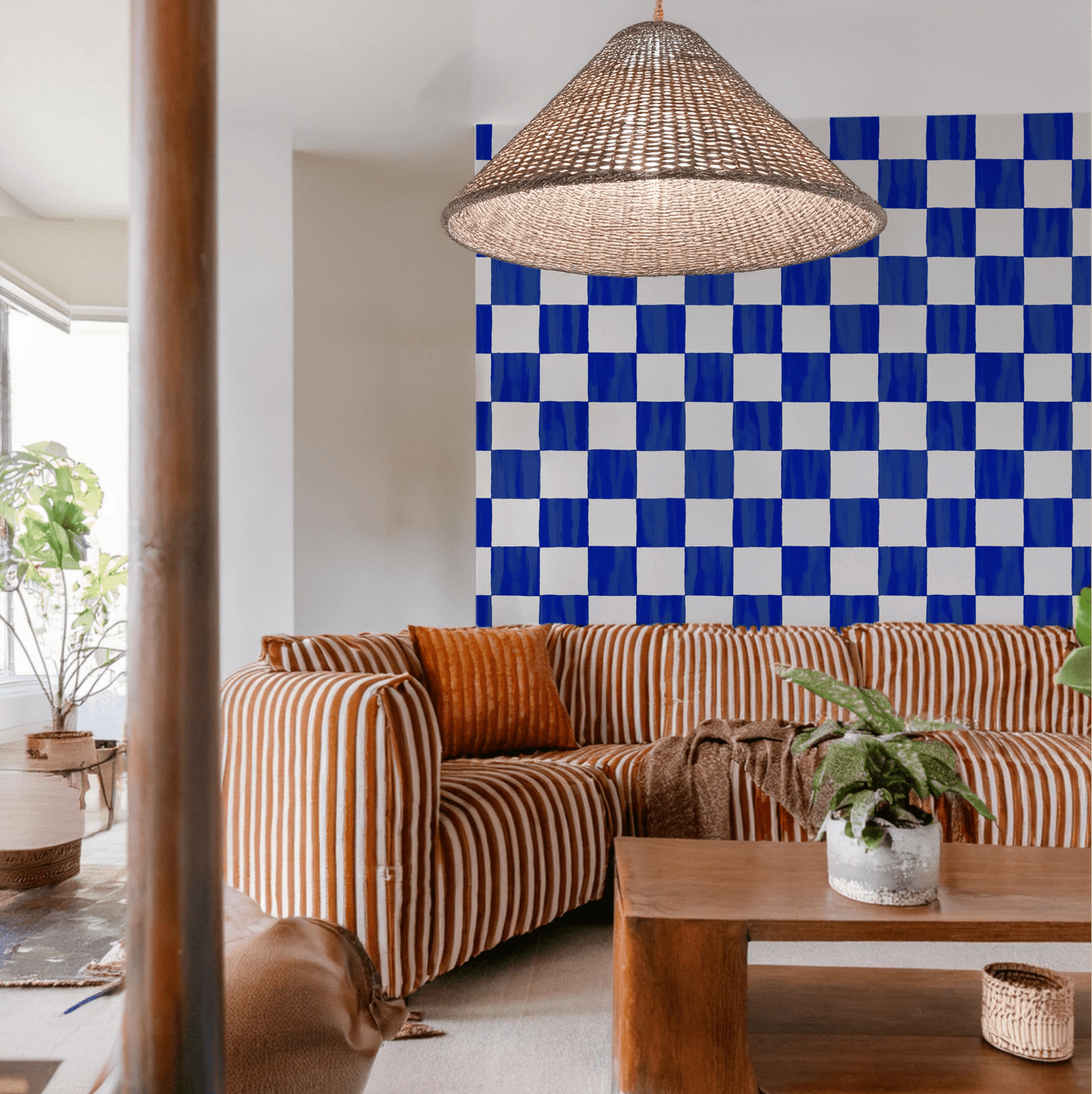 Checkers Wallpaper, cobalt - mosswell.us