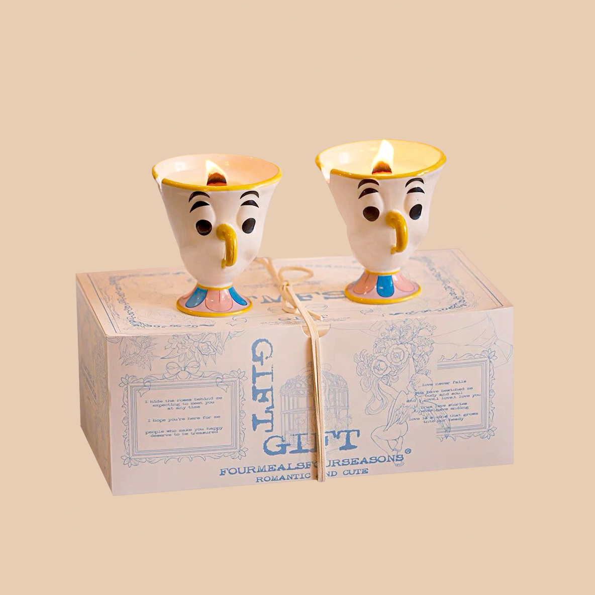 Chip Potts Scented Soy Wax Candles Set of 2 Pcs - Cute Ceramic Cartoon