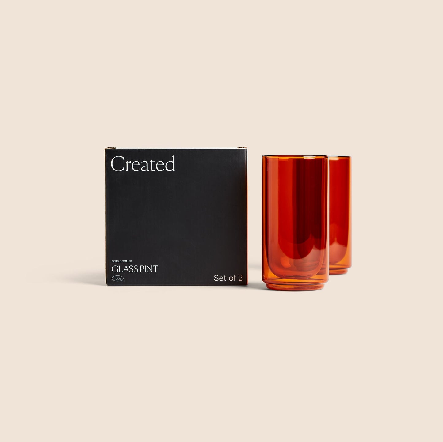 Cove 16oz Glass Pint - Set of 2 - Amber - mosswell.us