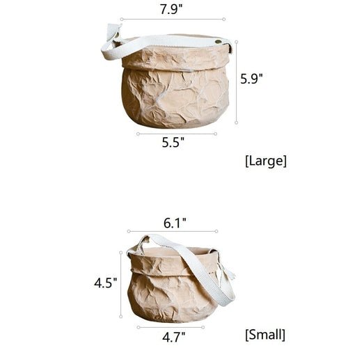 Craft Paper Bag Style Concrete Hanging Pot - mosswell.us