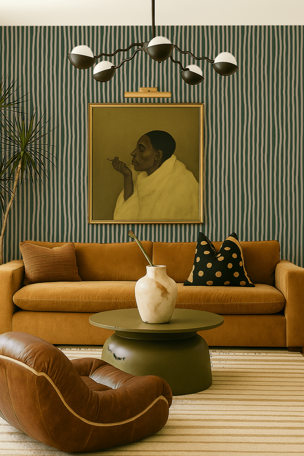 Dolce Stripe Wallpaper, green and beige - mosswell.us