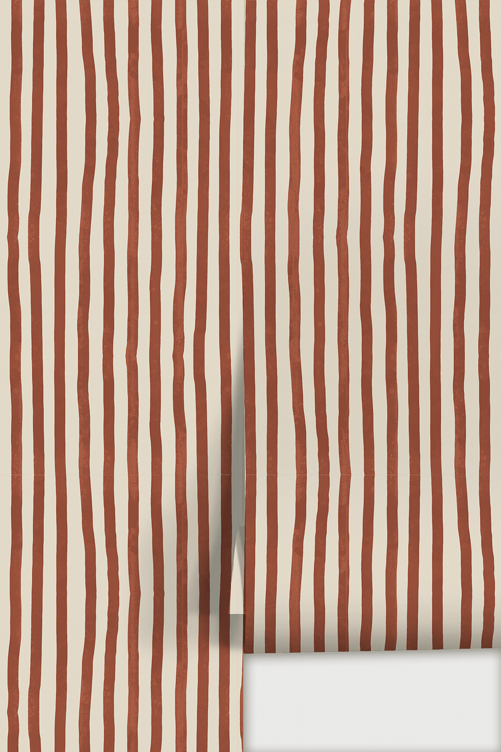 Dolce Stripe Wallpaper, off - white and brick red - mosswell.us