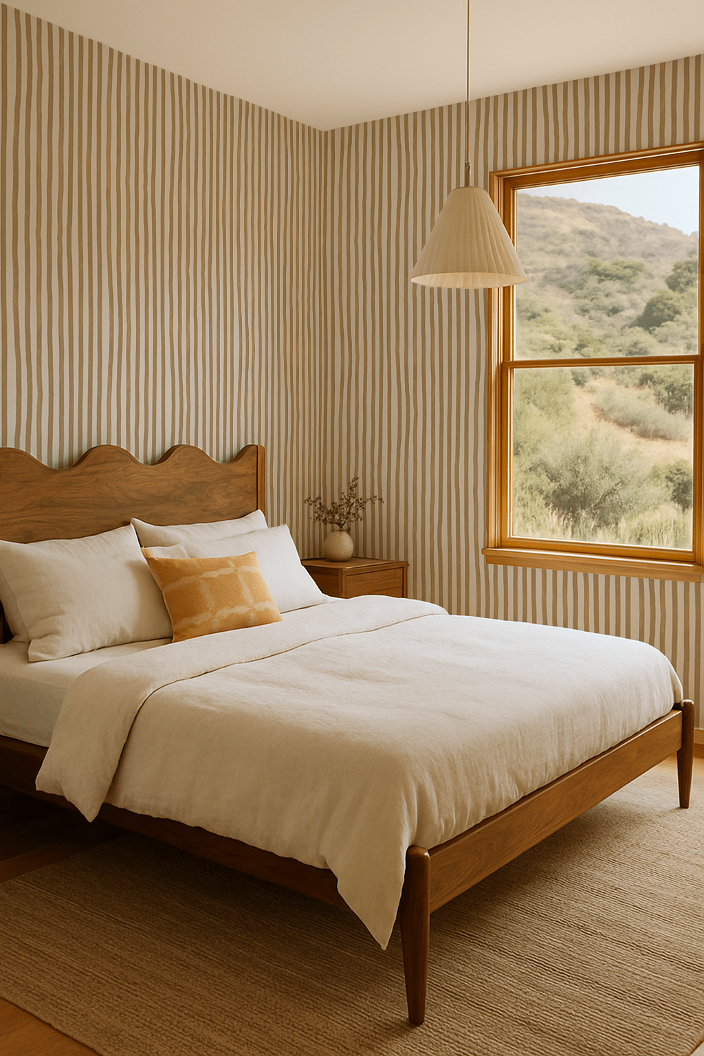 Dolce Stripe Wallpaper, off - white and butter yellow - mosswell.us