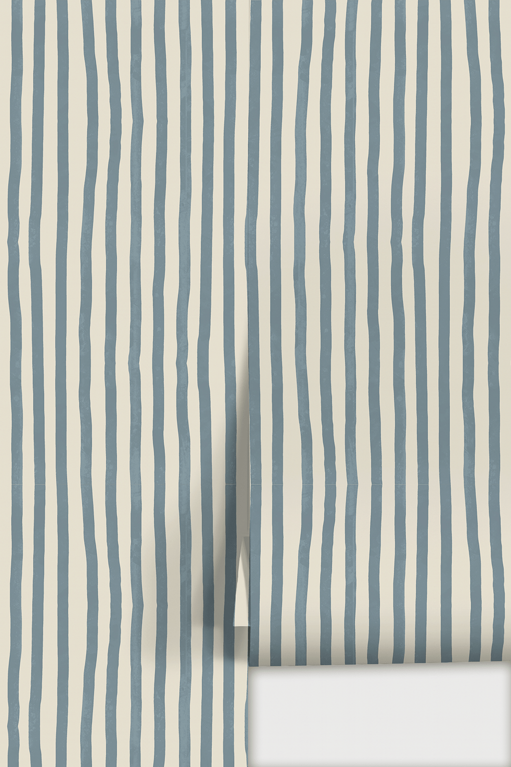 Dolce Stripe Wallpaper, off - white and dusty blue - mosswell.us