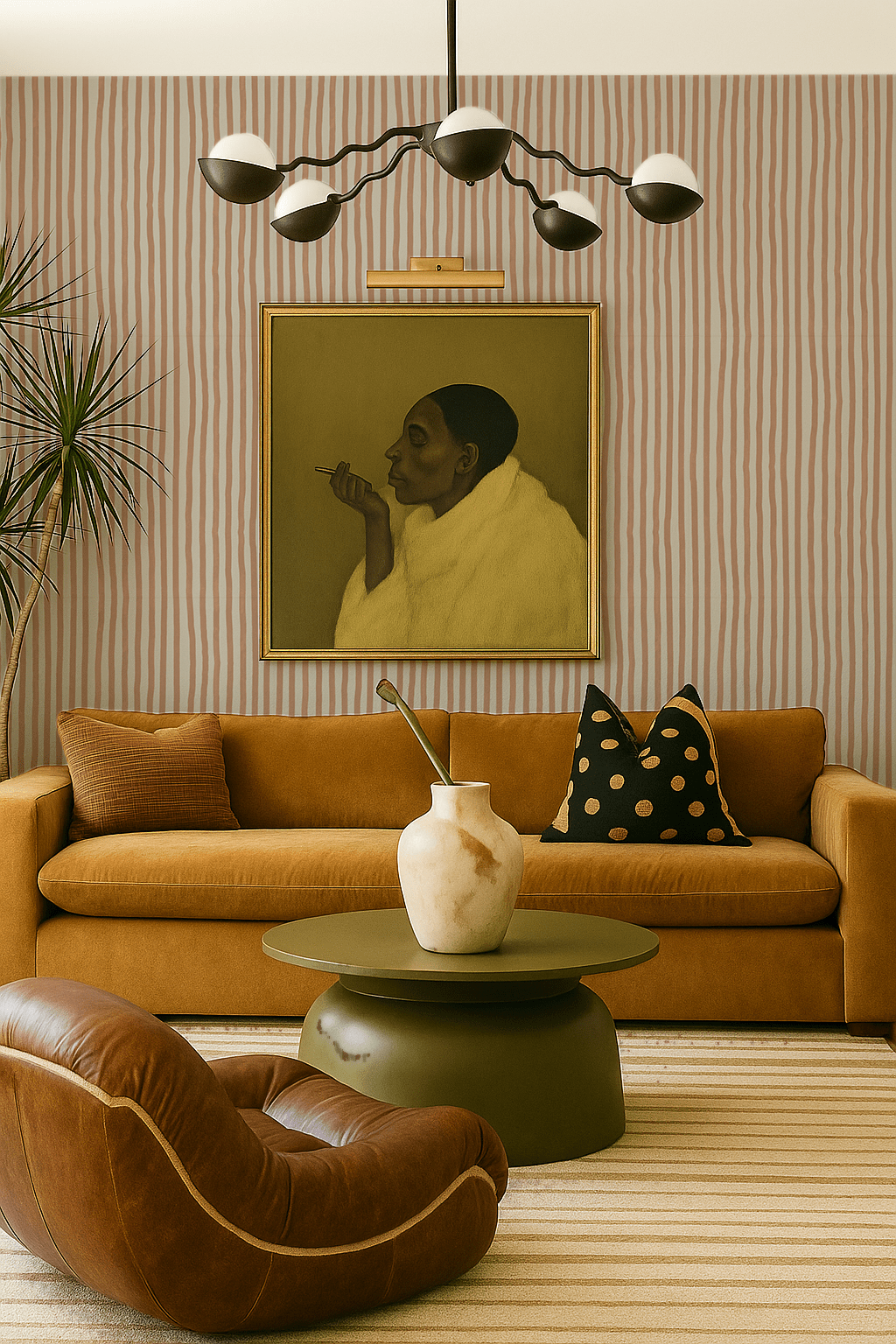 Dolce Stripe Wallpaper, off - white and peach - mosswell.us