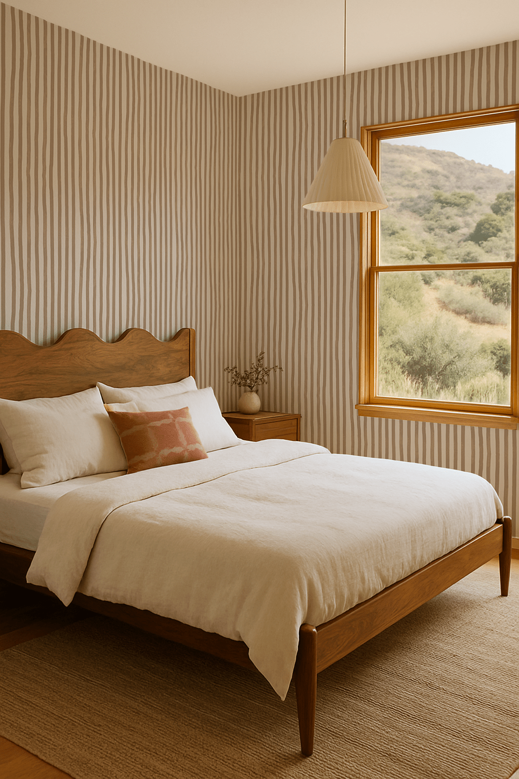 Dolce Stripe Wallpaper, off - white and tan - mosswell.us