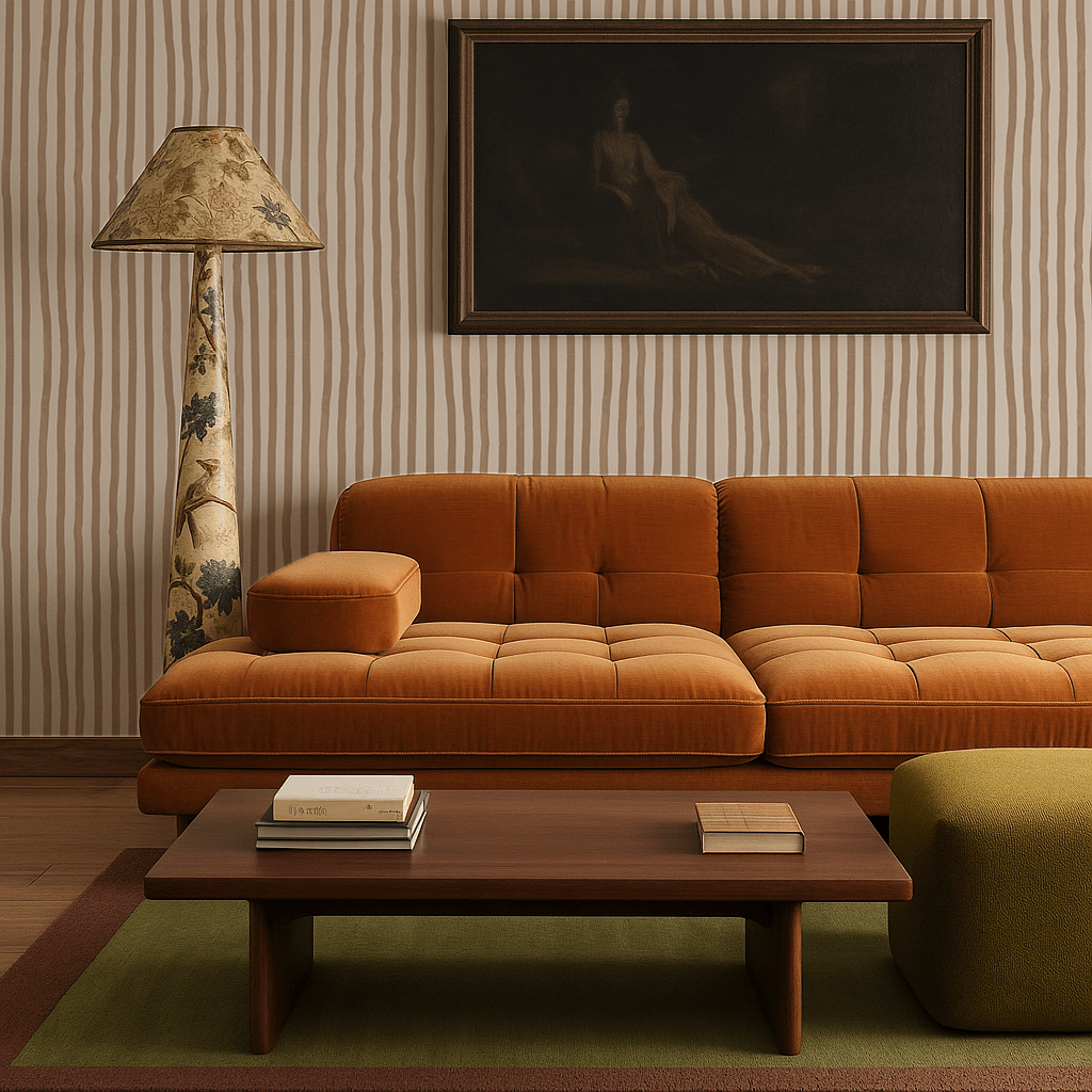 Dolce Stripe Wallpaper, off - white and tan - mosswell.us