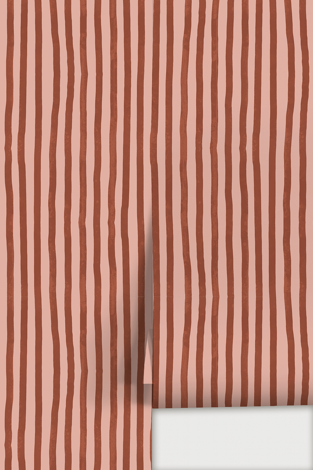 Dolce Stripe Wallpaper, pink and brick red - mosswell.us