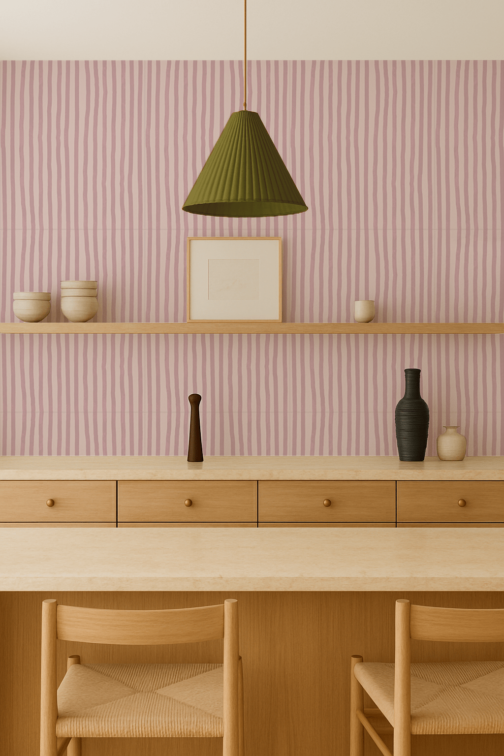 Dolce Stripe Wallpaper, primrose pink - mosswell.us