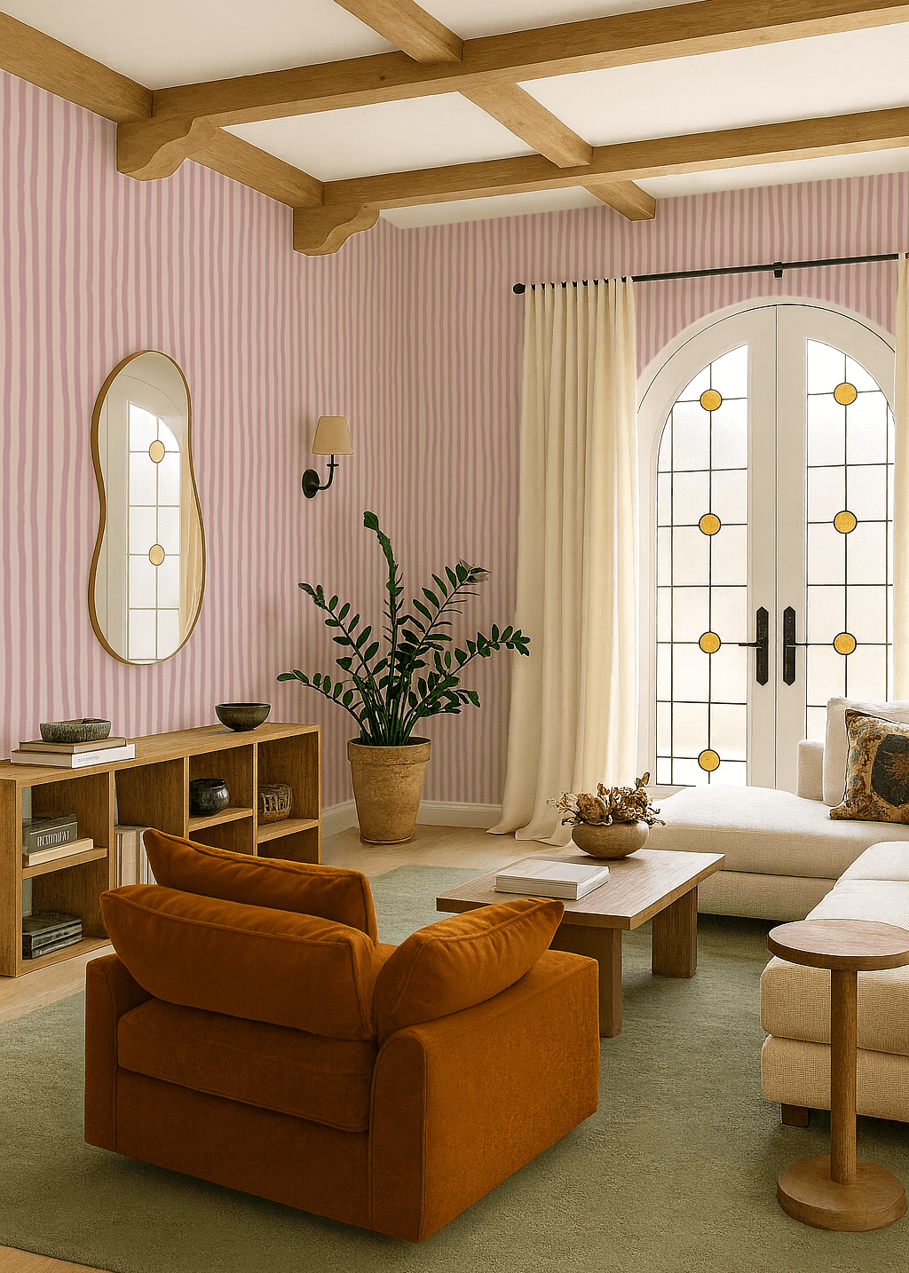 Dolce Stripe Wallpaper, primrose pink - mosswell.us